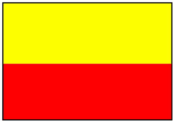 The image shows a simple line drawing of an object that resembles a hot dog with mustard on top against a red background.