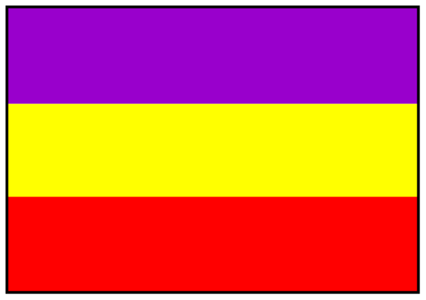The image shows a purple line with red stripes on it against a gray background.