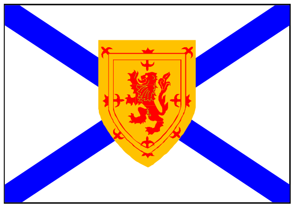 The flag of Scotland with a blue stripe on its left side featuring the Union Jack design is displayed next to another smaller Scottish flag in this image.