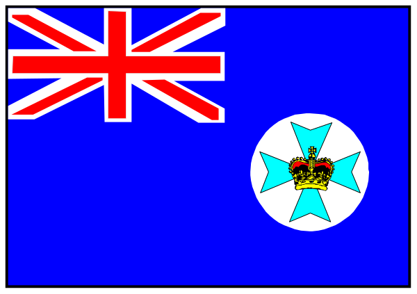 The flag of New Zealand with a blue star on it next to two flags representing Australia and England.