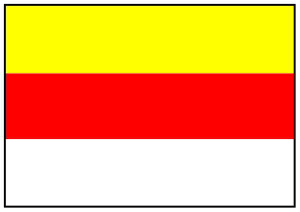 The image shows a pixelated representation of an object with red on top half and yellow at bottom, set against gray background.