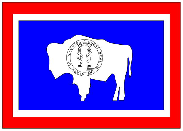The flag of North Dakota with a cow's head superimposed on it.