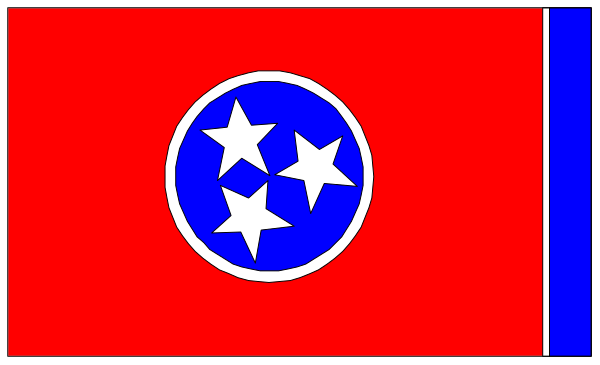 The flag of Kentucky with a red stripe on top.