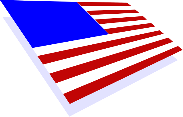 The image shows a pixelated American flag with two rectangles on top of it against a black background.