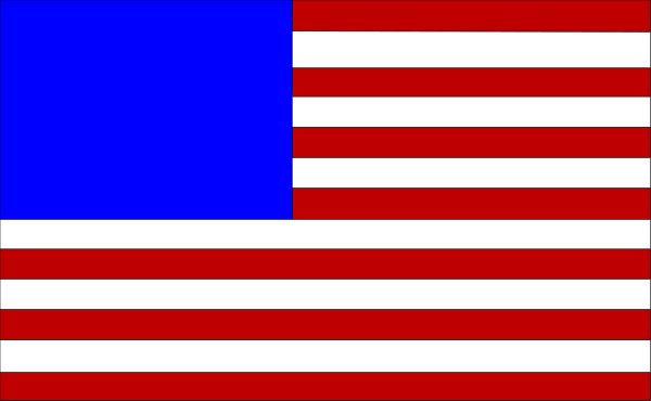 The flag of the United States with a checkered pattern on it.