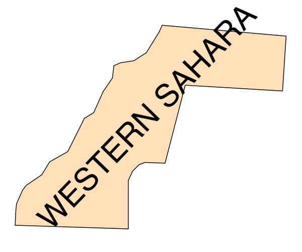 The map shows a section of Western Sahara with text indicating it's part of Morocco.