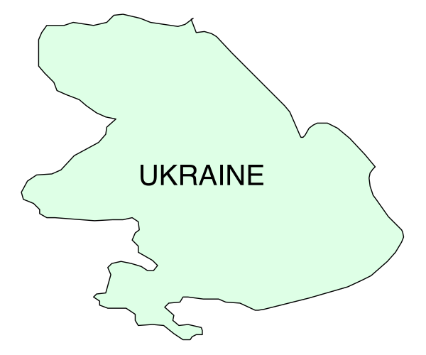 The map shows Ukraine with a label indicating its location on it.