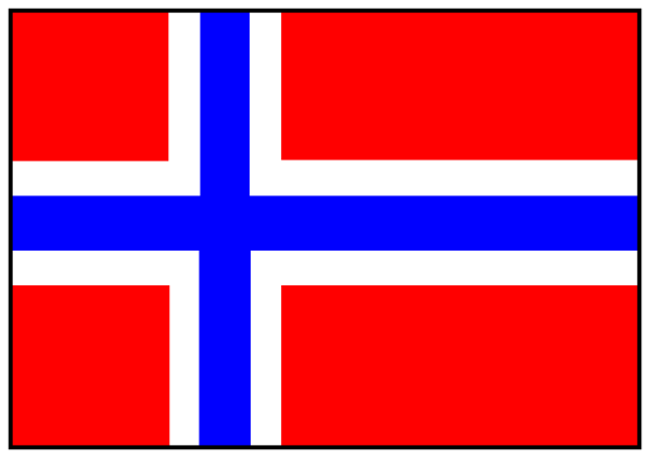 The flag of Norway with a pixelated border on it.