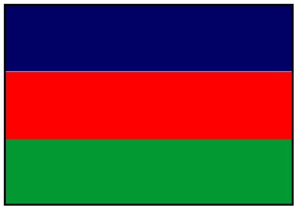 The image shows a pixelated representation of an American flag with red stripes on top and bottom flanking white stars in blue field against a gray background.