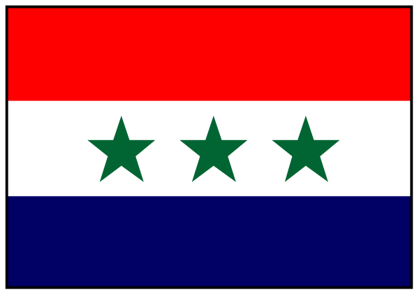 The flag of Afghanistan with a red stripe on top left corner.