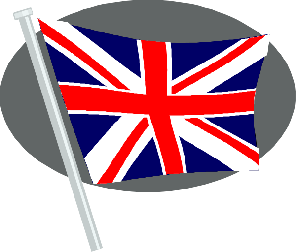 The flag of Great Britain with a Union Jack design on it.