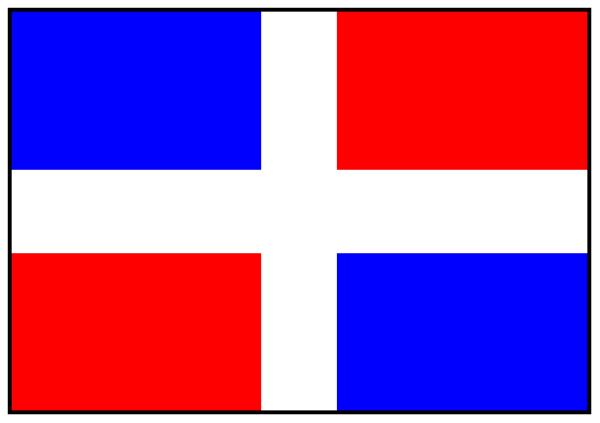 The flag of Finland with a pixelated border around it on a gray background.