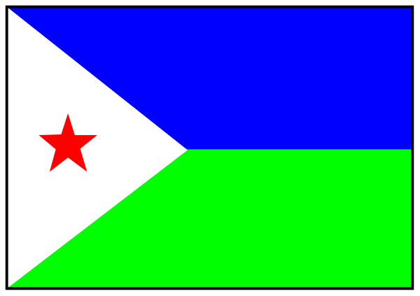 The flag of Somalia on a green background with blue stripes to its right side is depicted next to another smaller rectangular image that resembles an American state's license plate design featuring red white and blue, but without any textual information visible in this clip-art style illustration.