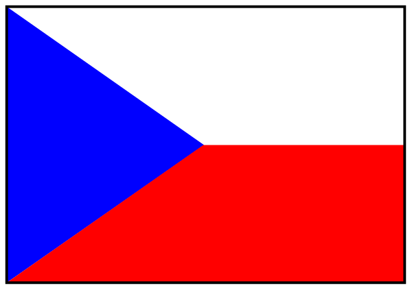 The flag of Poland with a Czech Republic sticker on it.