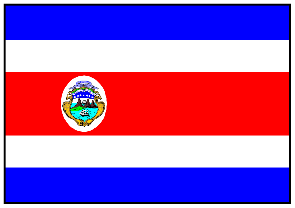 The flag of Colombia on a sticker with red stripes at either end is placed over an open suitcase that has been packed for travel to South America.