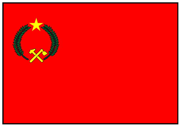 The image shows a pixelated representation of an old Soviet flag with hammer and sickle symbol on it inside what appears to be a computer-generated window frame.