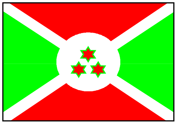 The flag of Moldova with a green border on either side.