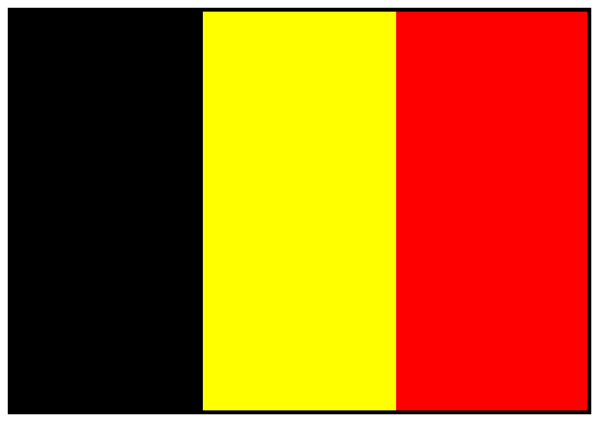 The flag of Belgium with a pixelated design on it.