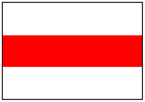 The image shows a red rectangular object with white lines on it against a gray background.
