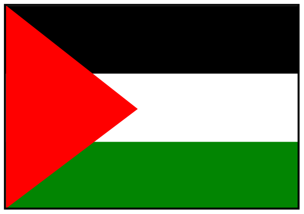 The image shows a stylized representation of an electrical outlet with two plugs inserted: on top is a flag that resembles Israel's national symbol (the Star of David), colored in white, blue and red; below it appears to be another smaller rectangular shape which could represent the Palestinian territories or Palestine itself. The style suggests this image may have been created for political commentary purposes.