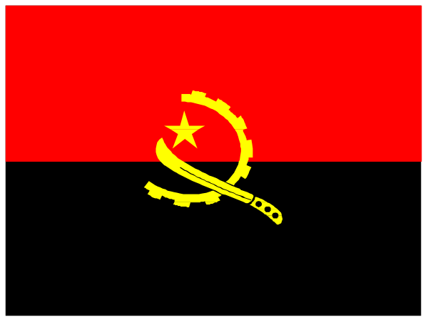 The flag of Mozambique with a red ribbon across it on top left corner.