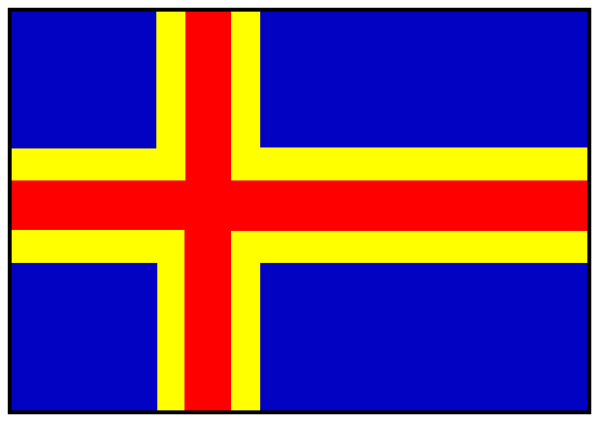 The flag of Iceland with a black line cutting through it diagonally from top left to bottom right corner.