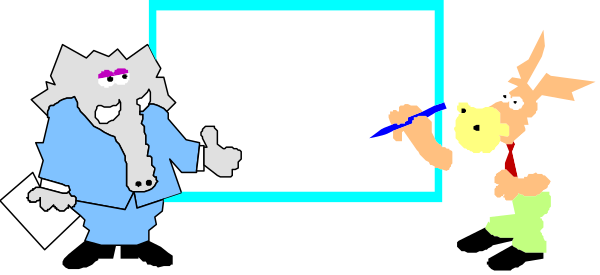 The image shows a cartoon of two characters standing on either side of an object that resembles a television screen with static; one character is holding what appears to be a remote control in their hand while pointing at it, and both appear surprised by something off-screen or not visible within the frame.