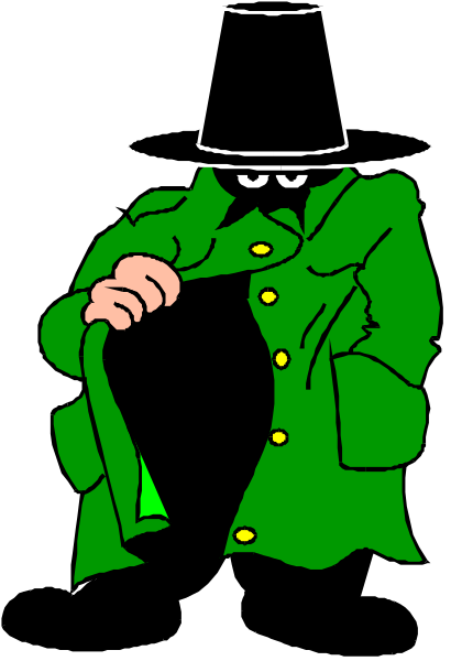 The cartoon depicts a man dressed as Sherlock Holmes standing with his hands on hips while holding an umbrella in one hand.