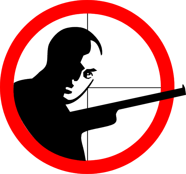 The image shows a red circle with two concentric circles inside it against a black background.