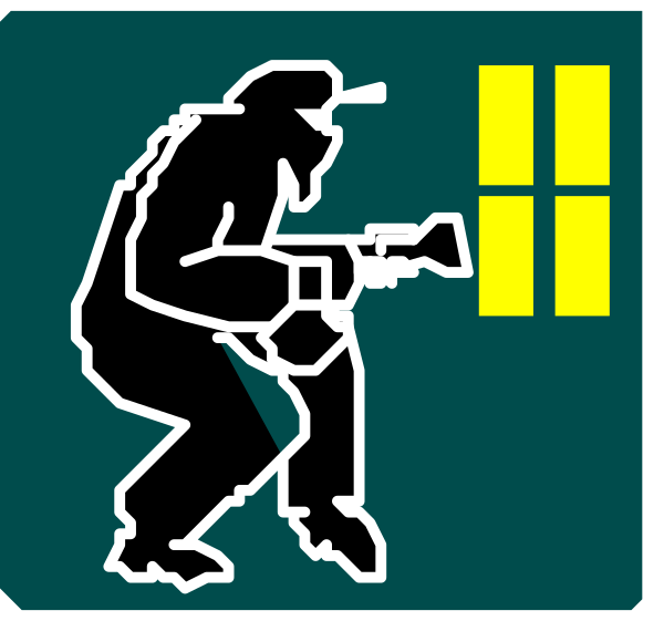 The image shows a black silhouette of an individual holding up their hand to block out light from entering through what appears to be a window with yellow panes on it.