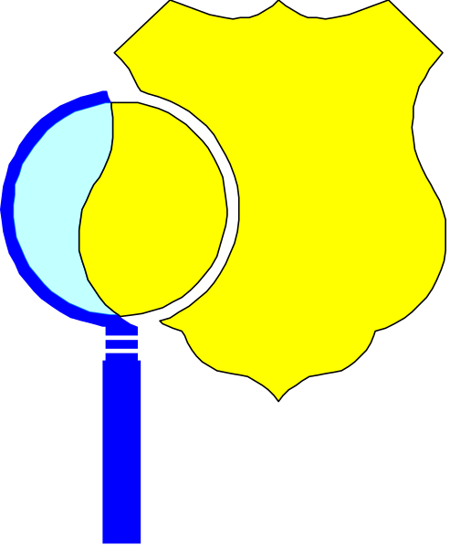 The image shows a stylized depiction of two overlapping circles with different shades; on top is blue-gray circle partially obscured by yellow one below it which has an eye design in its center, and there's no text present within this clip art style illustration.
