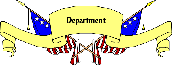 The image shows a graphic with text that reads "DEPARTMENT" at its center, surrounded by American flags on either side of it.