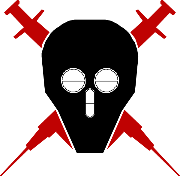 The image shows a black flag with red crosses on it against an unseen background.