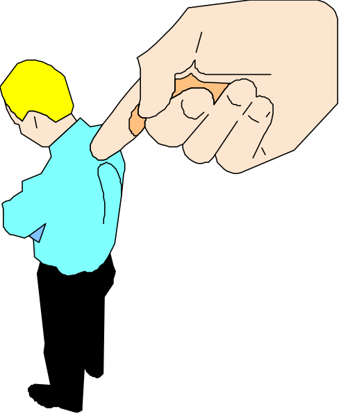 The image shows a hand holding an object that resembles a person's head with blonde hair against a black background; there is no text present in this clip-art illustration.