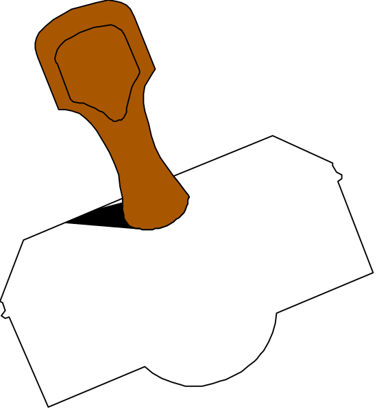 The image shows a black and white illustration of an open book with pages visible on either side, placed next to what appears to be a hammer-like object that has been drawn in brown coloring over it.