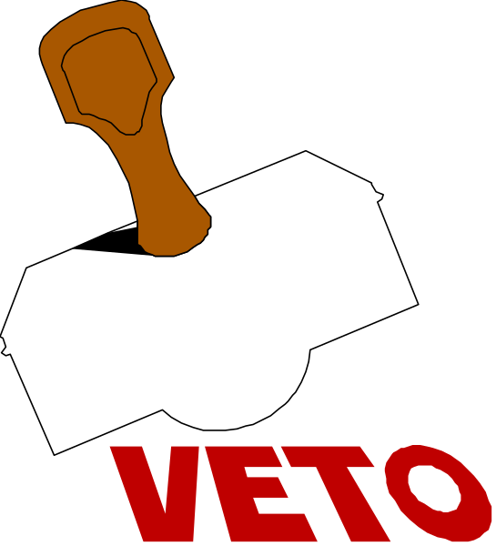 The image shows a logo with text that reads "VETO" at the bottom right corner on top of an illustration resembling a hammerhead shark fin.