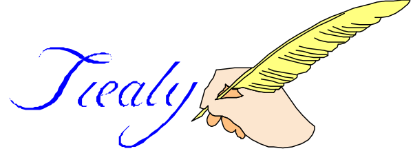 The image shows a pen with ink on it placed next to text that reads "Treaty."