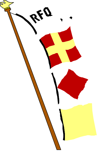 The flag of a sailing club with various flags on it hanging from two poles against a dark background.