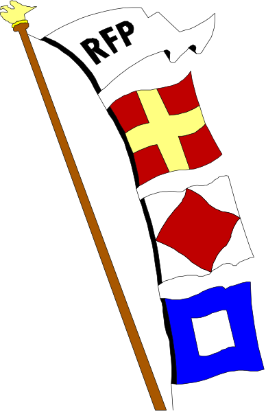 The flag of a fictional country with various flags on it hanging from two poles against a black background.
