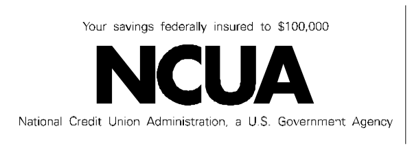 The image shows a black and white advertisement with text that reads "NCOUA" at top right corner of an ad for savings accounts in NCUOA Federal Credit Union Agency.