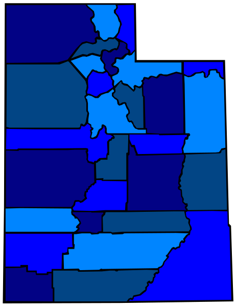 The image shows a stylized map of an area with various regions colored blue against a lighter background; there is no text present in this clip-art representation.