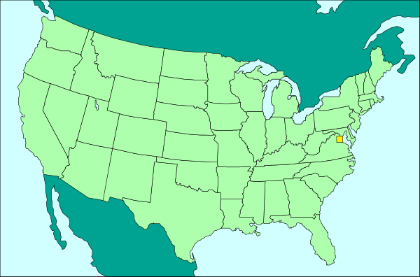 The map shows a section of the United States with states labeled; it highlights New York as being different from other areas due to its coloration compared to surrounding regions.
