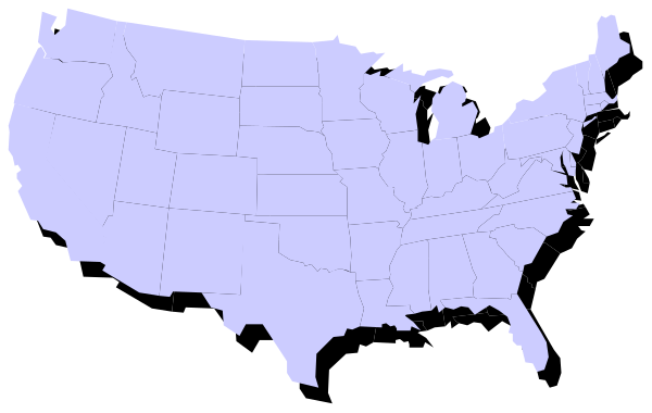 The map shows a purple outline of all fifty states within the United States with no additional details provided about any particular state's borders.