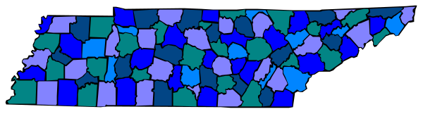 The image shows a stylized map of an area with blue shading on it, resembling watercolor painting technique.