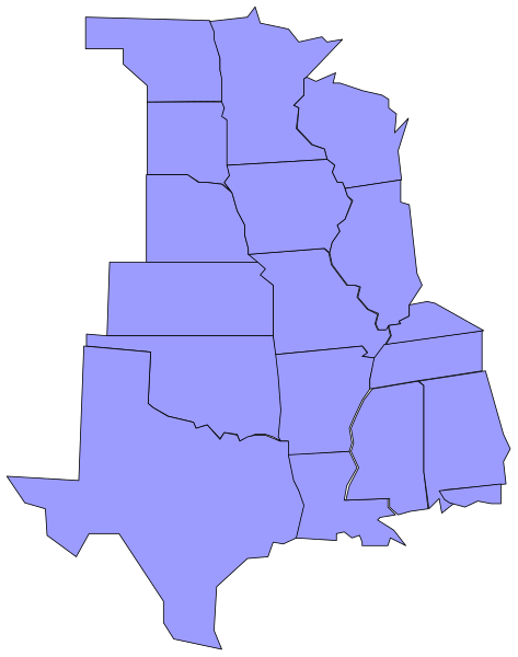The image shows a stylized map of Texas with purple shading indicating areas that have been affected by flooding after Hurricane Harvey in 2017. It is presented as an overlay on top of a standard state outline, which includes counties and their borders but does not show any geographic features or cities within the boundaries. The image has no text present to provide additional context about specific locations or events related to this map. This type of visualization might be used for informational purposes in discussions regarding natural disasters' impact on a particular region, such as flood damage assessment