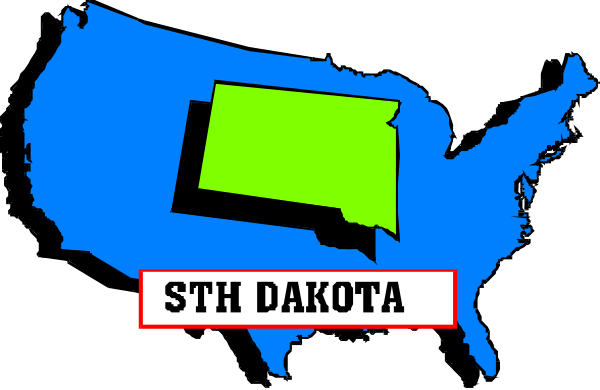 The image shows a map of North Dakota with an overlaid graphic that reads "6th ST DAKOTA."