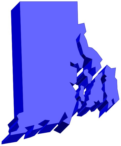 The image shows a stylized map of Maine with parts broken off to resemble an abstract design.