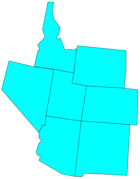 The image shows a stylized map of an area with blue shading representing different regions within it; there is no text present in this clip-art version.