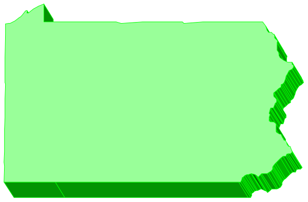 The image shows a stylized map of New York State with green areas indicating regions that have been affected by COVID-19 infections.