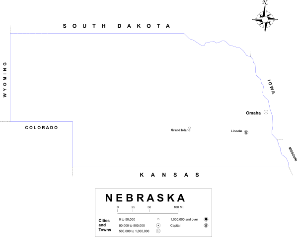 The image shows a stylized map with blue lines representing state boundaries overlaid on top of what appears to be satellite imagery at nighttime.